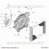 ENGINE, SISTEMA DI RAFFREDDAMENTO, RADIATOR, FAN & OVERFLOW BOTTLE