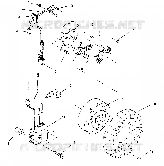 MAGNETO ASSEMBLY SPORT 0950443, SPORT TOURING 0950243  AND EUROPEAN SPORT T (4928822882D003)