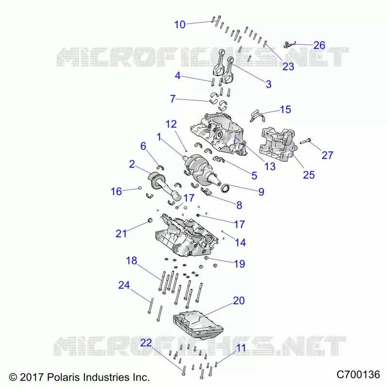 ENGINE, CRANKCASE AND ALBERO MOTORE