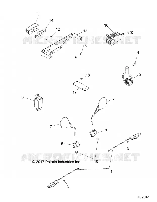ELETTRICO, LICENSE PLATE LIGHT, TURN SIGNAL AND HORN