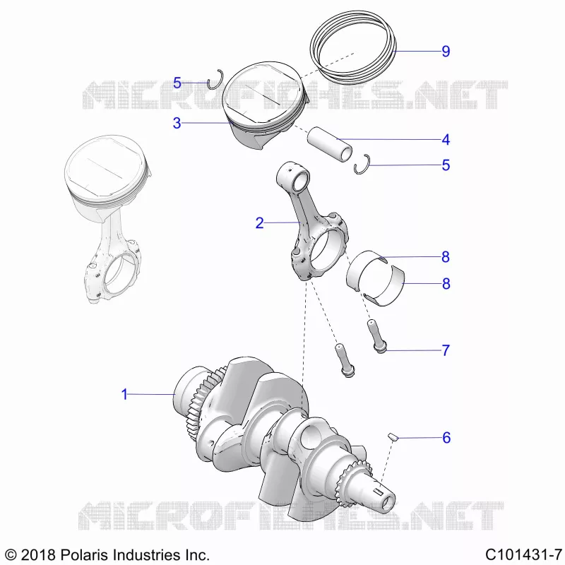 ENGINE, ALBERO MOTORE AND PISTON