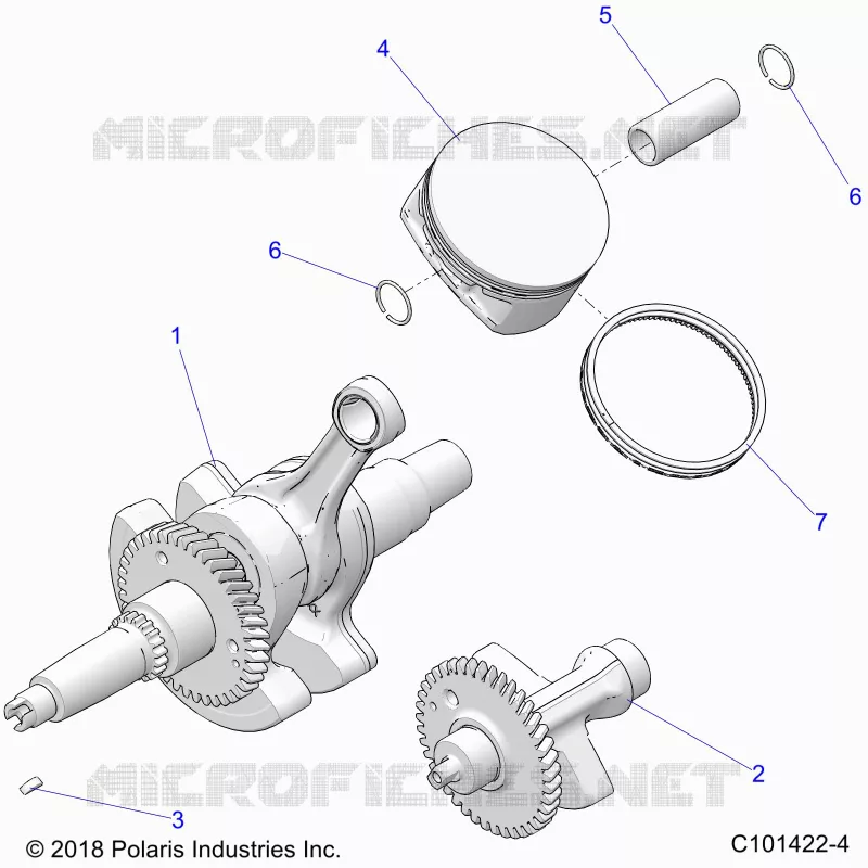 ENGINE, ALBERO MOTORE, PISTON AND BALANCE SHAFT