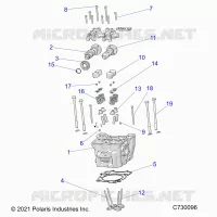 ENGINE, TESTA CILINDRO, CAMS AND VALVES