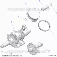 ENGINE, ALBERO MOTORE, PISTON AND BALANCE SHAFT