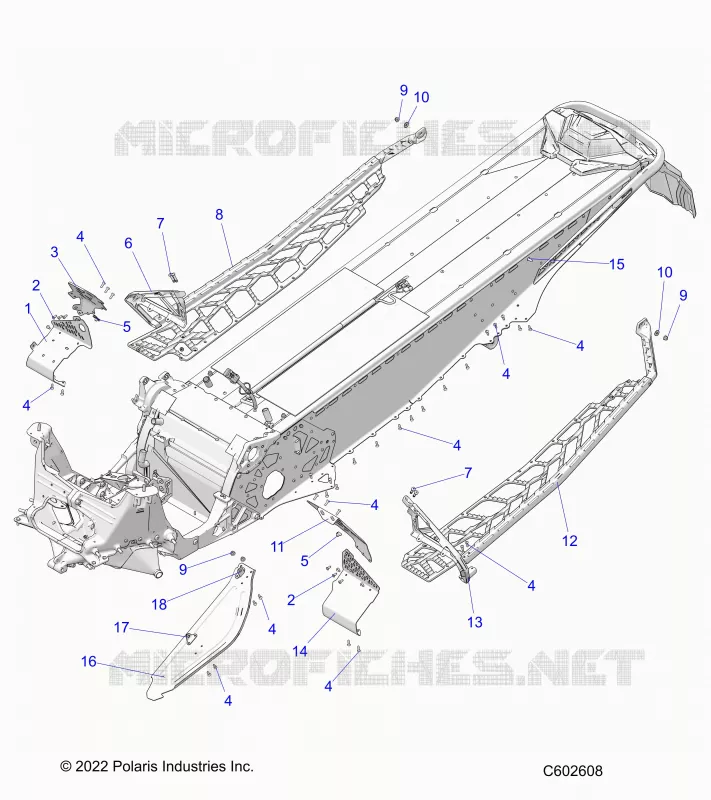 CHASSIS, PROTEZIONE FRIZIONE, FOOTRESTS, AND RUNNINGBOARDS