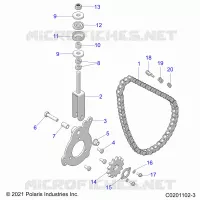 TRASMISSIONE, CHAIN TENSIONER AND SPROCKET