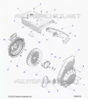 ENGINE, BLOWER HOUSING AND AUTOAVVOLGENTE