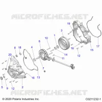 ENGINE, STATOR COVER AND FLYRUOTA