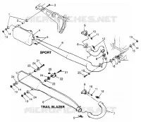 IMPIANTO DI SCARICO Sport 400L W97BA38C and Trail Blazer W97BA25C (4940124012A011)