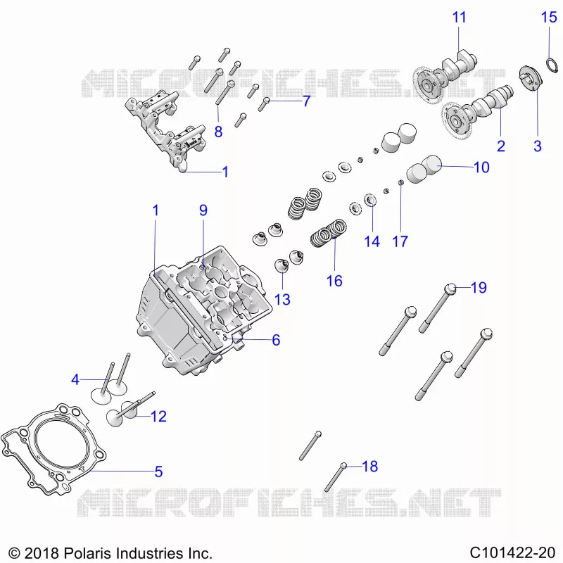 ENGINE, TESTA CILINDRO, CAMS AND VALVES