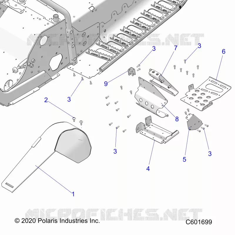 CHASSIS, FOOTREST-LH AND PROTEZIONE FRIZIONE