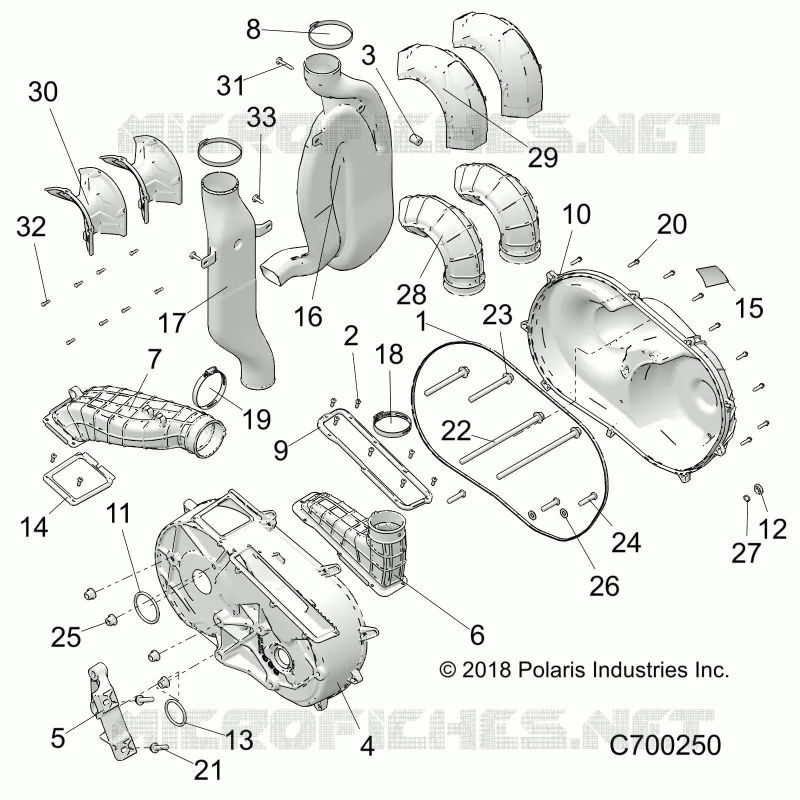DRIVE TRAIN, COPERCHIO FRIZIONE AND DUCTING