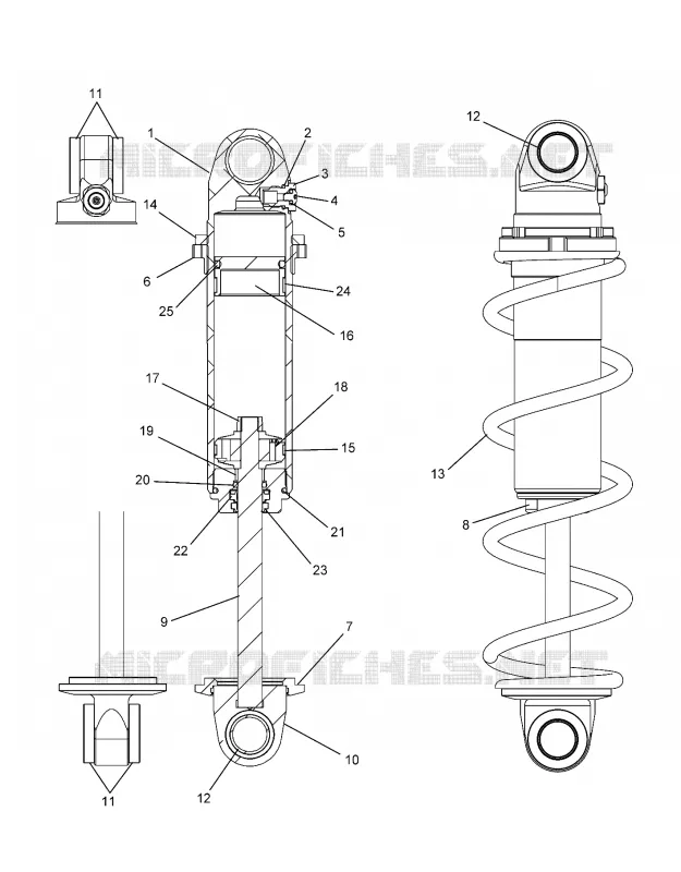 SUSPENSION, SHOCK ANTERIORE TRACK (CLEAR COIL OVER)