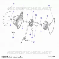 ENGINE, STATOR COVER AND FLYRUOTA