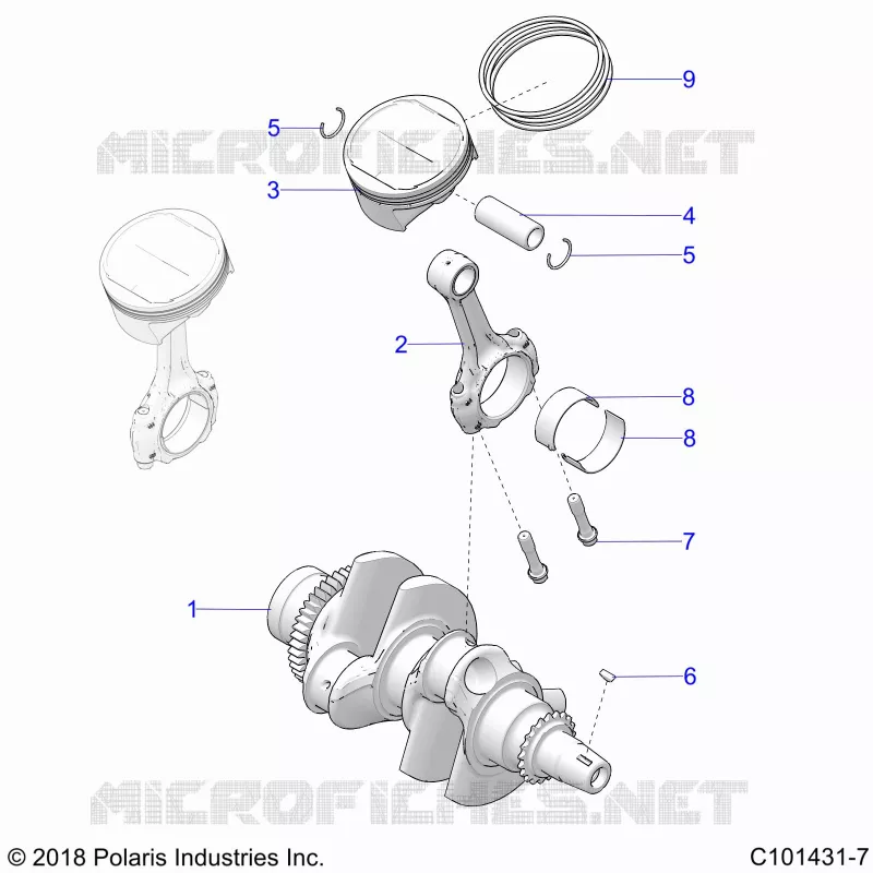 ENGINE, ALBERO MOTORE AND PISTON