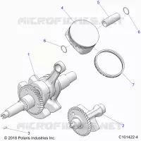 ENGINE, ALBERO MOTORE, PISTON AND BALANCE SHAFT