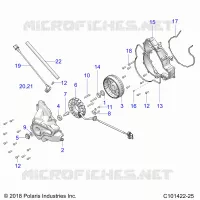 ENGINE, STATOR COVER AND VOLANO