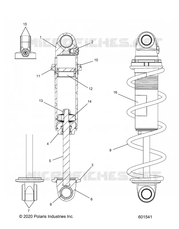 SUSPENSION, SHOCK ANTERIORE TRACK (CLEAR COIL OVER)
