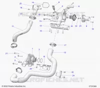 MOTORE, COOLANT PUMP AND THERMOSTAT