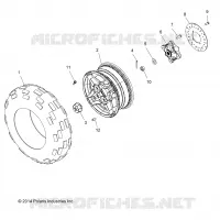 RUOTAS, FRONT TIRE AND BRAKE DISC