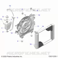 ENGINE, SISTEMA DI RAFFREDDAMENTO, RADIATOR, FAN &amp; OVERFLOW BOTTLE