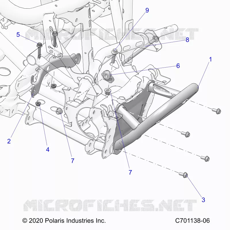 CHASSIS, FRONT GEARCASE AND PARAURTI ANTERIORE