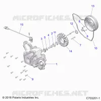 ENGINE, STATOR COVER AND FLYRUOTA