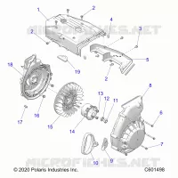ENGINE, BLOWER HOUSING AND AUTOAVVOLGENTE