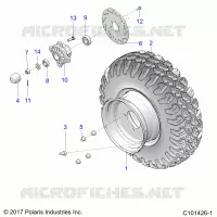 RUOTAS, FRONT TIRE AND BRAKE DISK