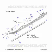 SUSPENSION, RAIL BEAMS, LH/RH
