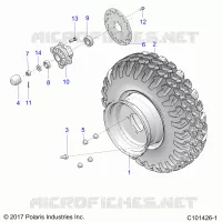 RUOTE, FRONT TIRE AND BRAKE DISK