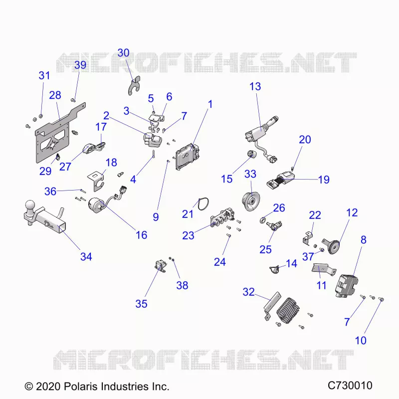ELETTRICO, COMPONENTS, LICENSE PLATE AND HITCH