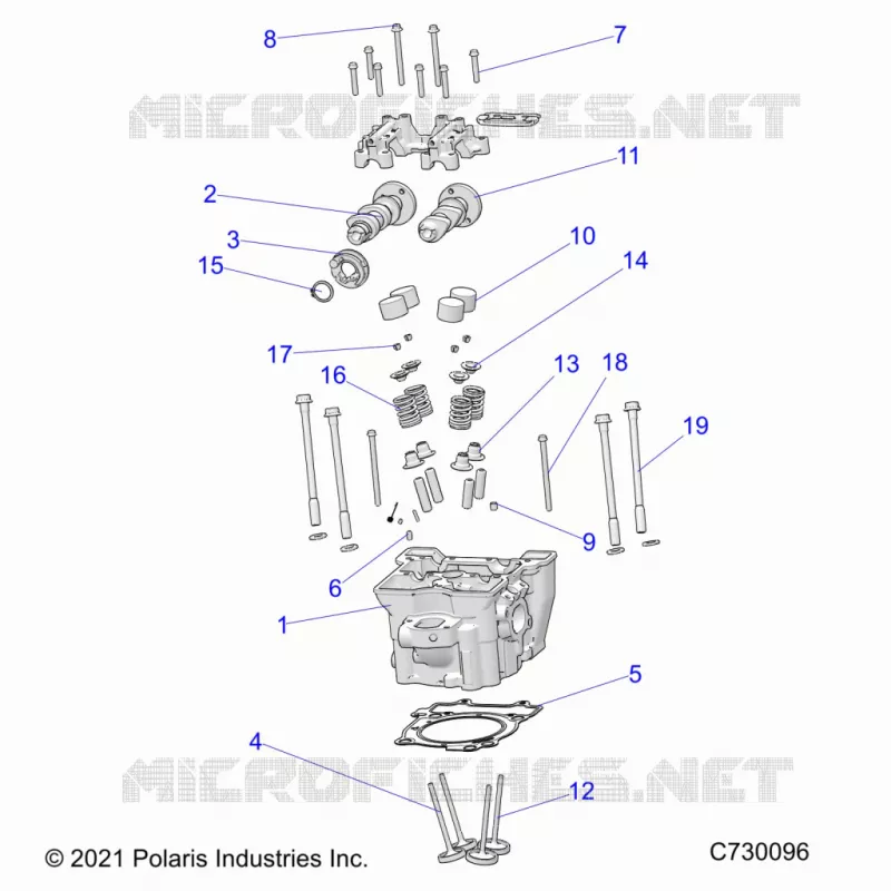 ENGINE, TESTA CILINDRO, CAMS AND VALVES
