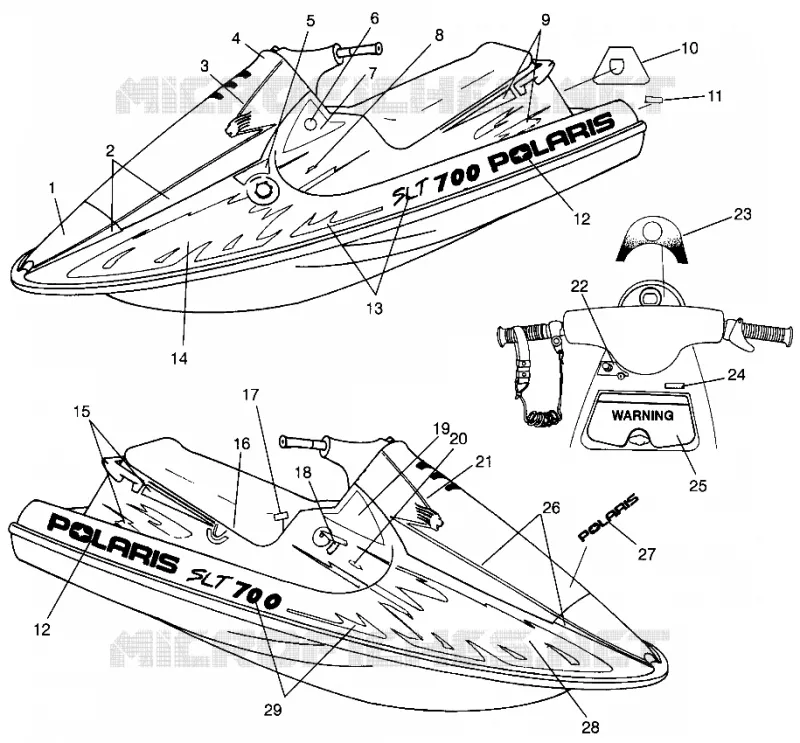 DECALS SLT 700 B964166 AND  INTL. SLT 700 I964166 (4933923392A007)