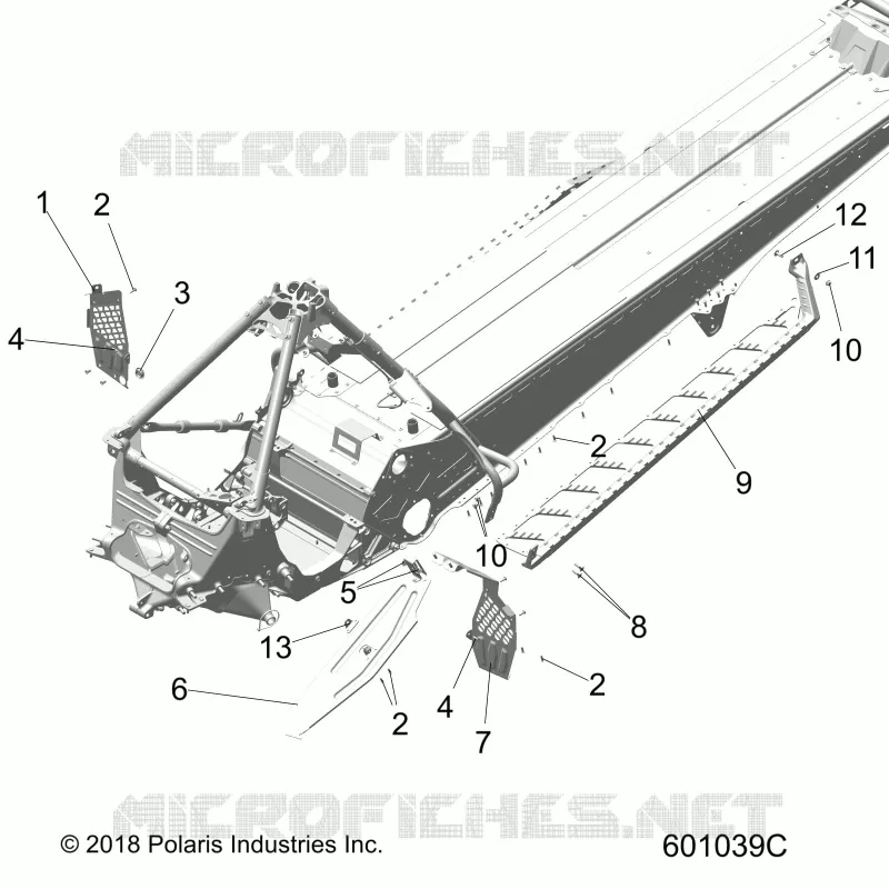 CHASSIS, PROTEZIONE FRIZIONE, FOOTRESTS, AND RUNNING BOARDS