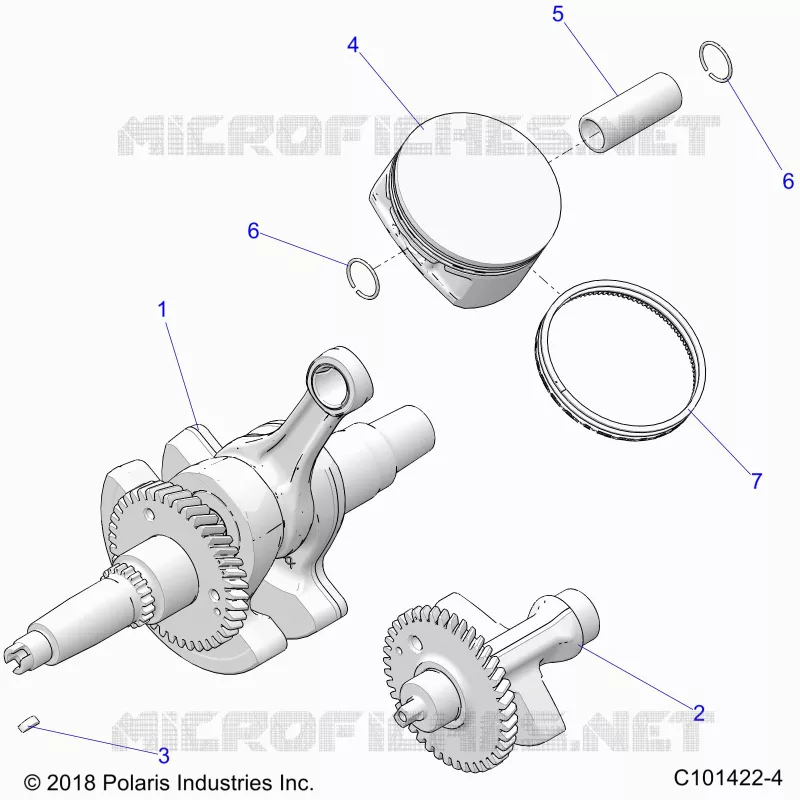 ENGINE, ALBERO MOTORE, PISTON AND BALANCE SHAFT