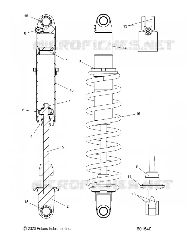 SUSPENSION, AMMORTIZZATORE POSTERIORE TRACK, MONOTUBE, 7045533