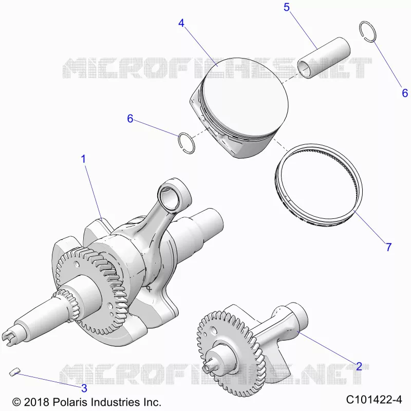 ENGINE, ALBERO MOTORE, PISTON AND BALANCE SHAFT