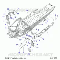 CHASSIS, PROTEZIONE FRIZIONE, FOOTRESTS, AND RUNNING BOARDS