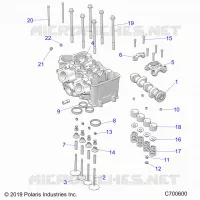 ENGINE, TESTA CILINDRO AND VALVES
