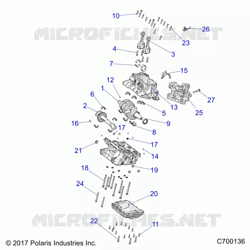 ENGINE, CRANKCASE AND ALBERO MOTORE