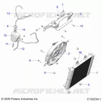 ENGINE, SISTEMA DI RAFFREDDAMENTO, RADIATOR, FAN & OVERFLOW BOTTLE