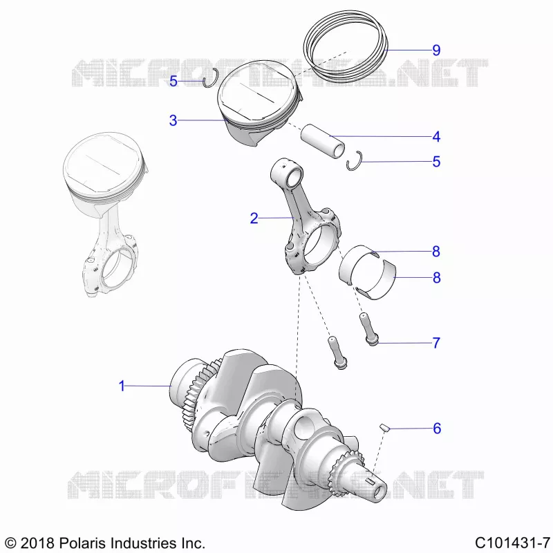 ENGINE, ALBERO MOTORE AND PISTON