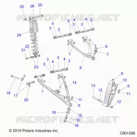 SUSPENSION, CONTROL ARMS, SPINDLE, AND SHOCK MNTG.