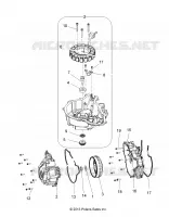 ENGINE, STATOR COVER AND FLYRUOTA