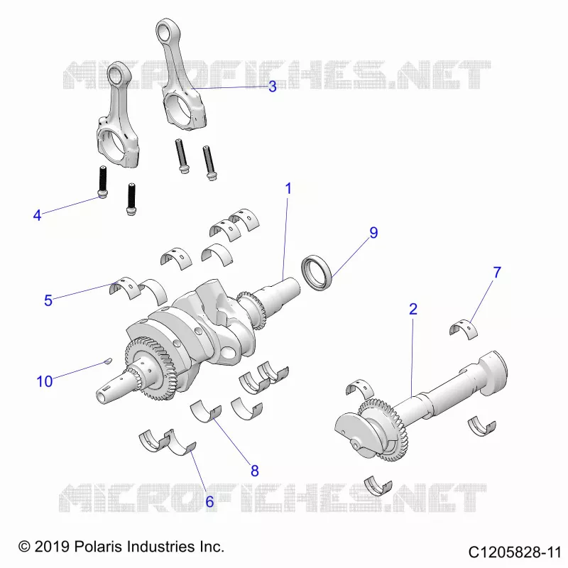 ENGINE, ALBERO MOTORE AND BEARINGS