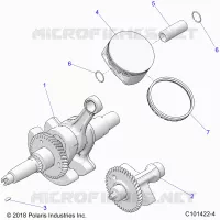 ENGINE, ALBERO MOTORE, PISTON AND BALANCE SHAFT