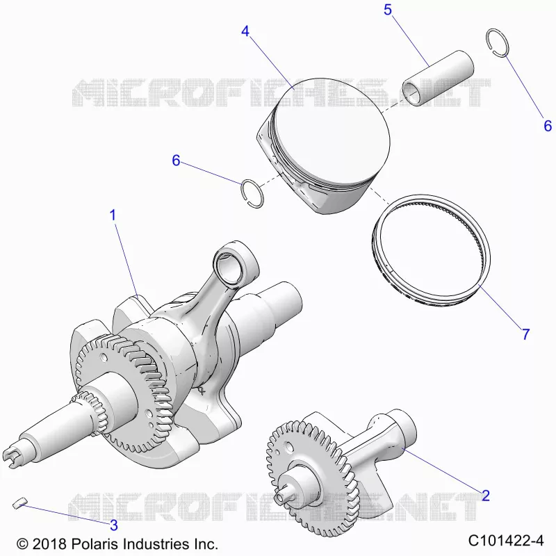 ENGINE, ALBERO MOTORE, PISTON AND BALANCE SHAFT