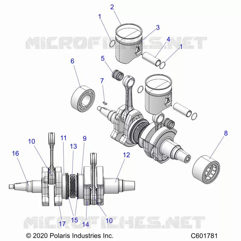 ENGINE, PISTON AND ALBERO MOTORE