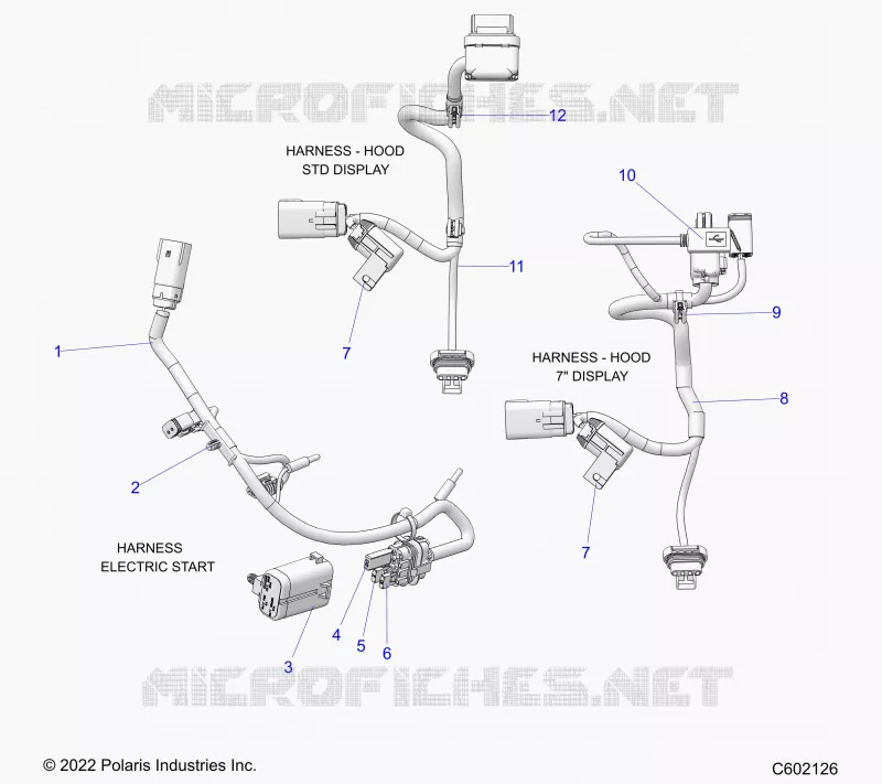 ELETTRICO, WIRE HARNESS, HOOD, ELECTRIC START